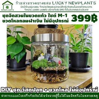 สวนในขวดแก้ว ชุดปลูกพร้อมขวดโหลแก้ว แบบประหยัด 399