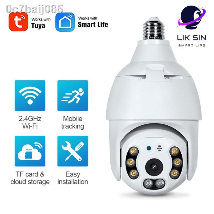 ▼TUYA กล้อง IP E27 หลอดไฟ PTZ 2MP (DP90) สมาร์ทการติดตามอัตโนมัติ Wifi FHD 1080P Camera （）
