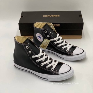 All Star Leather Classic Black [หนังสีดำหุ้มข้อ] สินค้าพร้อมกล่อง มีเก็บปลายทาง