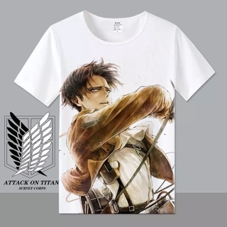 เสื้อยืดแขนสั้น ผ่าพิภพไททัน อัลเลน มิคาสะ อะนิเมะ แขนสั้น ซีซัน 4 attack on titan ชาย หญิง เด็ก 1