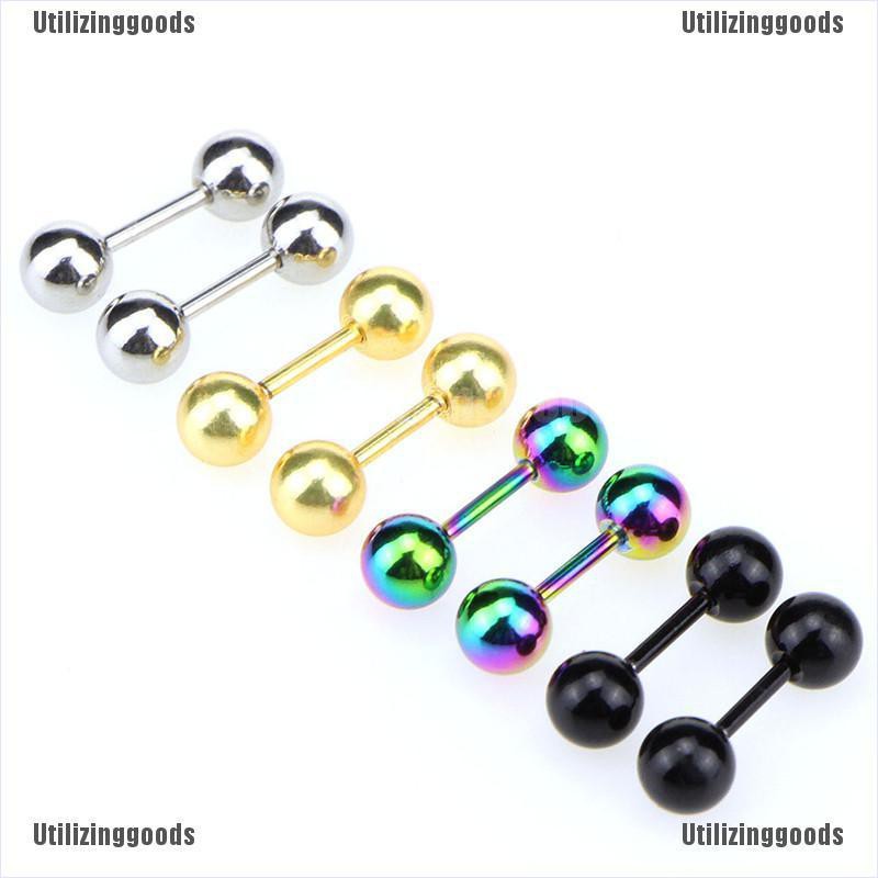 Cod√ โชคดี ต่างหูสตั๊ด สเตนเลส ทรงบาร์เบลล์ กระดูกอ่อน Tragus Helix