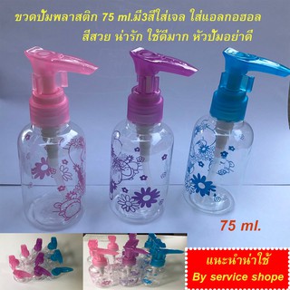 ขวดปั้ม ขวดพลาสติกหัวปั้ม 75ml.ขวดพลาสติกอเนกประสงค์ 75มิลิลิตร ใส่เจล ใส่แอลกอฮอล