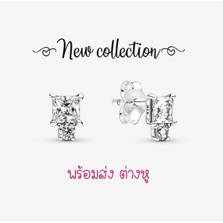 Pandora silver earrings ต่างหูเพชร