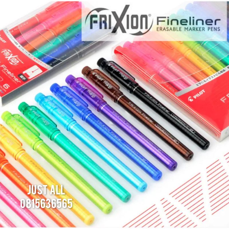 Pilot FRIXION Fineliner ==> ปากกาตัดเส้น ลบได้ 12 สี (1ด้าม)