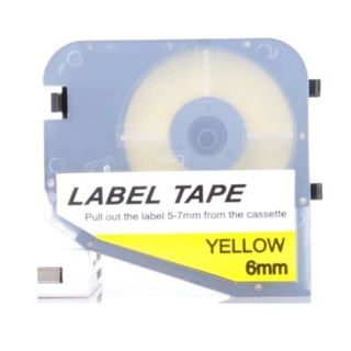 LABEL TAPE ลาเบลเหลือง กว้าง 6-9-12 มม. ยาว 8 เมตร สำหรับเครื่องพิมพ์ปลอกสายไฟ L-MARK LK320 (MI-Label-LM-Y)