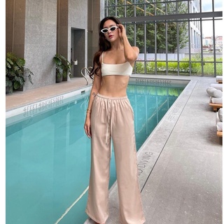 AHP016 Satin long pants กางเกงขายาวผ้าซาติน