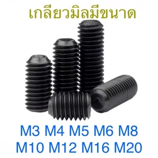 สกรูตัวหนอน ดำ เหล็กแข็ง 12.9 M3