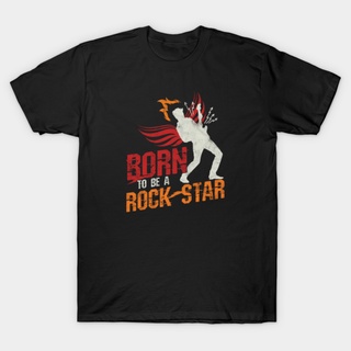 เสื้อยืดผู้ชาย เสื้อยืด พิมพ์ลาย Gildan Distro Born To Be A Rockstar Rock Music Guitarist B สําหรับทุกเพศ S-5XL