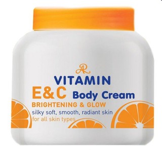 (ของแท้​💯%)​AR VITAMIN E &amp; C BODY CREAM เออาร์ วิตามินอี แอนด์ ซี บอดี้ครีม ผิวนุ่ม ขาวใส 200g.