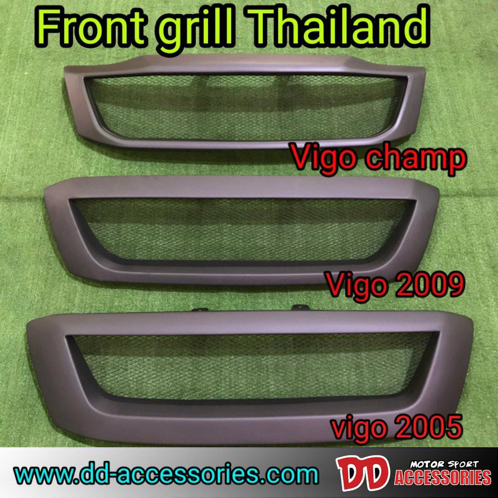 กระจังหน้าตาข่าย Toyota Vigo 2005 2006 2007 2008 2009 2010 2011 2012 2013 2014 ดำด้าน ตะแกรง กระจังซิ่ง กระจังแต่ง งานดี