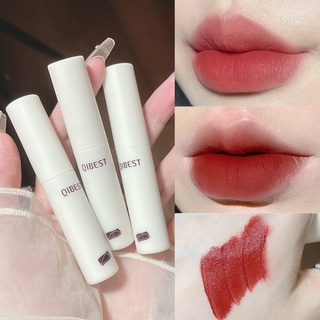 QIBEST Chocolate lipstick ลิปสติก ลิปทินท์ เนื้อแมตต์ ลิปเนื้อเวลเวท  ลิปไม่ติดแมส กํามะหยี่ สีนู้ด ธรรมชาติ กันน้ํา ติดทน ให้ความชุ่มชื้น ไม่เปลี่ยนสีง่าย