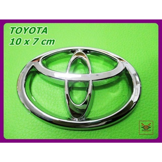 TOYOTA LOGO "CHROME" EMBLEM size 10x7 cm STICKER // โลโก้ สัญลักษณ์ TOYOTA ชุบโครเมี่ยม สินค้าคุณภาพดี