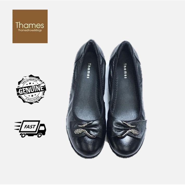 Thames รองเท้าคัชชูส์สีดำหนังแท้ รุ่น TH41009 BLACK ใส่ได้ทุกโอกาส (สภาพ 95%)