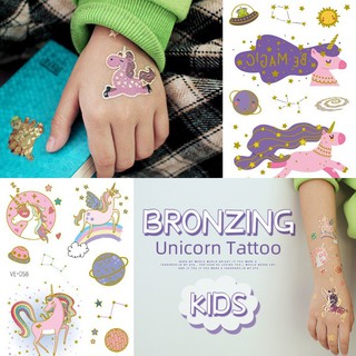 แทททูลอกน้ำ ยูนิคอร์น unicorn tattoo sticker ลายน่ารัก หวานๆ พร้อมส่ง