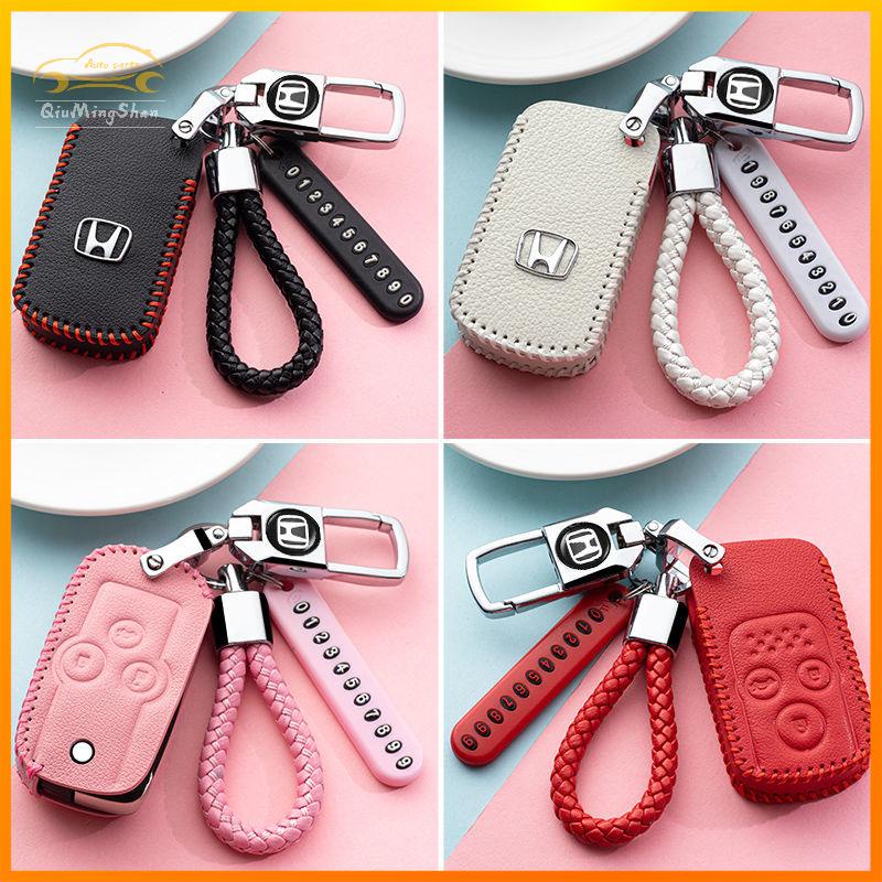 For Honda ฮอนด้า Accord key case xrv civic CRV เคสกุญแจรีโมทรถยนต์ แบบหนัง สําหรับ car key cover keychain holder Ready stock