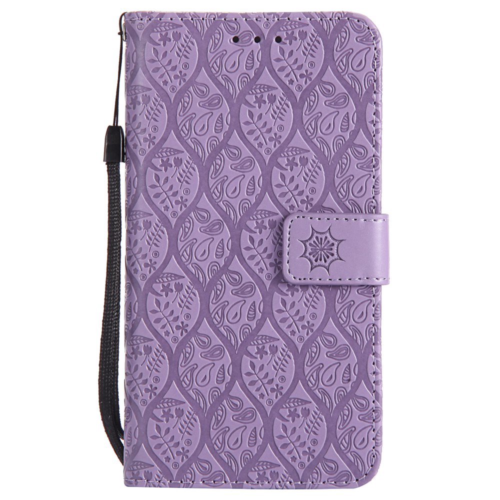 Fashion 3D Embossed Rattan Flower Flip Cover Huawei P8 Lite PU Leather Casing Huawei ALE-L21 Magnetic Buckle Lanyard Wallet Case #1
