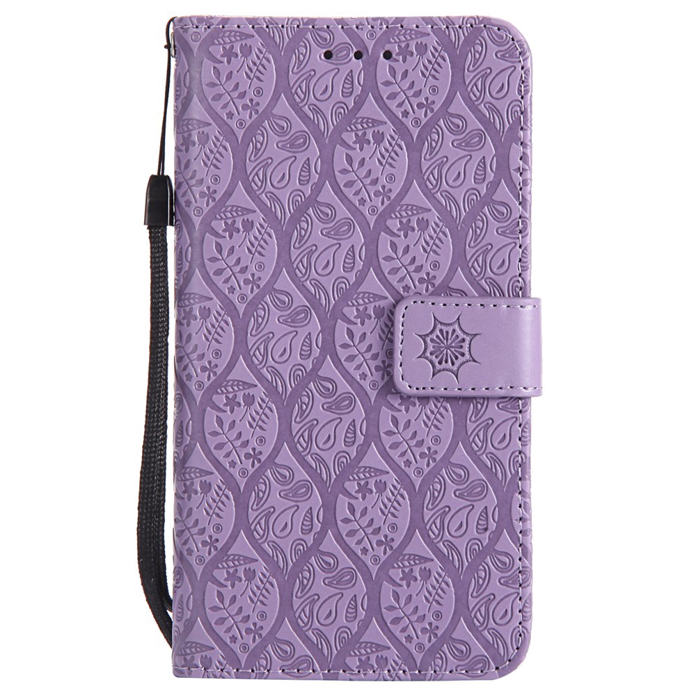 Fashion 3D Embossed Rattan Flower Flip Cover Huawei P8 Lite PU Leather Casing Huawei ALE-L21 Magnetic Buckle Lanyard Wallet Case #6