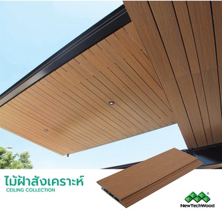 NewTechWood ไม้ฝ้าผนังสังเคราะห์ สำหรับภายนอก ทนแดด ทนฝน ทนปลวก WCE39 UltraShield Co-Extrusion