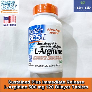 แอลอาร์จินิน Sustained Plus Immediate Release L-Arginine 500 mg 120 Bilayer Tablets - Doctors Bes