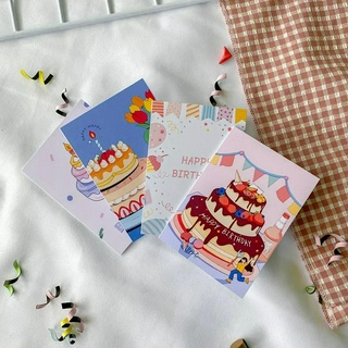 🎁 Birthday card  ลายใหม่ การ์ดอวยพรวันเกิด : (มีซองแก้วใส่การ์ด) การ์ดอวยพรวันเกิด🎂 🍰