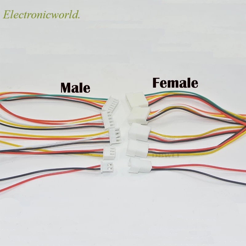 Xh2.54 2/3/4/5/6 Pin Pitch 2.54 มม. สายเคเบิ้ลเชื่อมต่อปลั๊ก XH Male & Female แบตเตอรี่ความยาว 200 มม. 10 ชิ้น