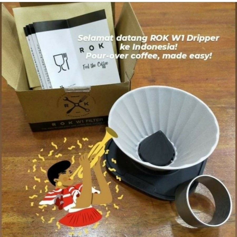 Rok W1 Coffee Dripper กระดาษกรองฟรี Coffee Driper w60 v60 Coffee Paper