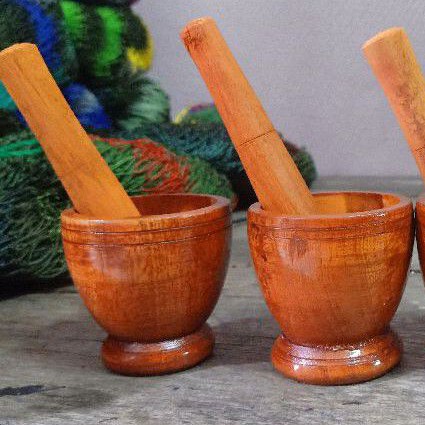 ชุดของเล่น ครกไม้+สาก ครกน้อย ครกไม้ใบจิ๋ว  ตำยา ตำหมาก ครกบดยา ครกของเล่น ชุดครกสาก ชุดครกสากขนาดพกพา