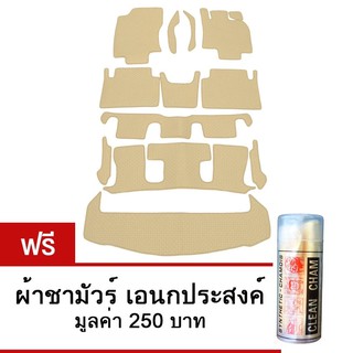 K-RUBBER พรมปูพื้นรถยนต์ Nissan X-Tail 7ที่นั่ง ลายกระดุม ชุด ECO SET 12 ชิ้น (สีครีม)