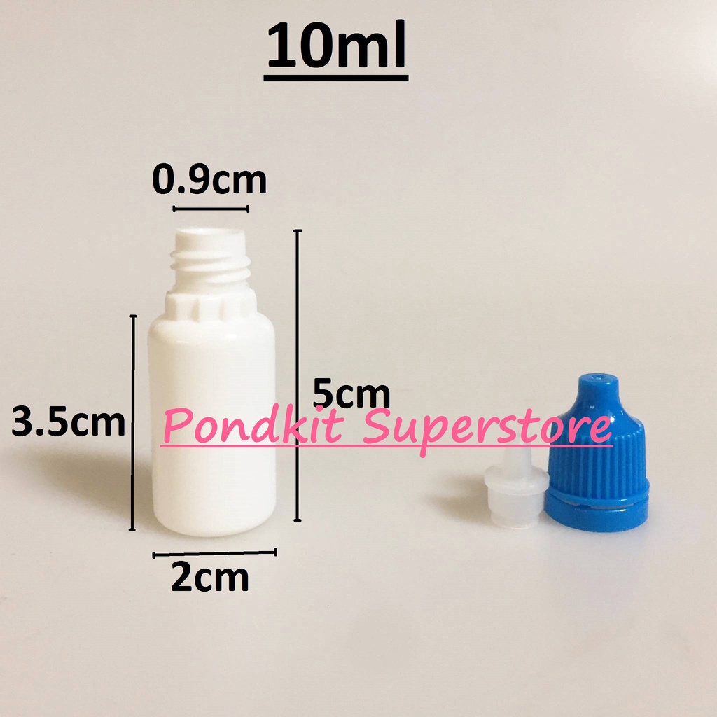 ขวดพลาสติกเปล่าสีขาวทึบ ขวดหยด5/10/20/30ml พร้อมจุกและฝา จำนวน1ชิ้น