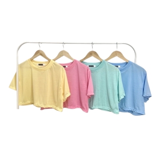 (กรอกโค้ด WMZELK ลด 20%) เสื้อครอป ครอปโอเวอร์ไซส์ crop oversize สีน่ารักทุกสี พร้อมส่ง ถ่ายจากงานจริง