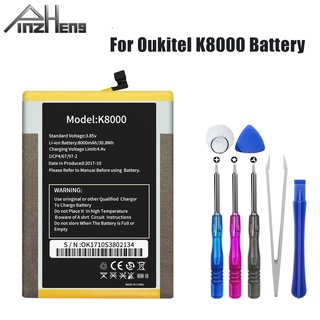 PINZHENG 8000mAh Mobile Phone Battery For Oukitel K8000 Batterie Real Capacity Replacement Batteries With Tools