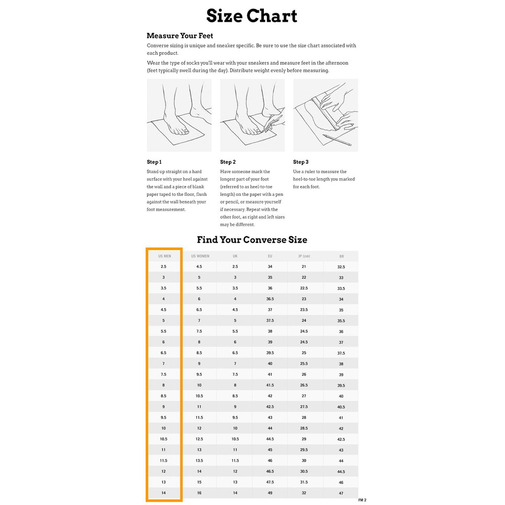 converse chuck taylor sizing