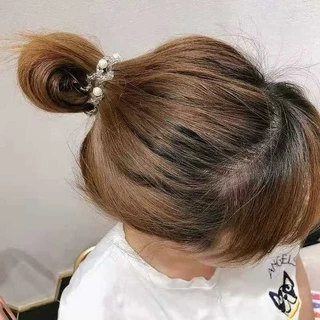 A HELLO GIRL ยางรัดผม แบบใส ไร้รอยต่อ ประดับมุก เครื่องประดับ สําหรับผู้หญิง