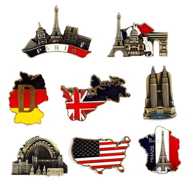 สติ๊กเกอร์ติดตู้เย็น Effe Tower French Paris อาคารตู้เย็นแม่เหล็กตกแต่งบ้านห้องครัวหัตถกรรมของที่ระลึกที่ถอดออกได้