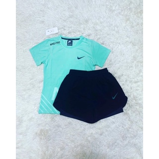 รอพรี 4 วัน 💕Nike💯 ชุดเซ็ตออกกำลังกาย เสื้อยืด เสื้อออกกำลังกาย ชุดเข้าเซต ชุดต่อยมวย ชุดวิ่ง set Nike