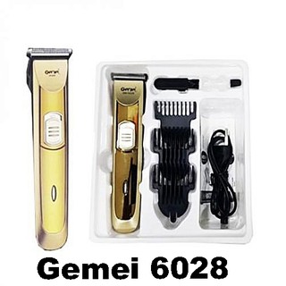 แบตตเลี่ยนตัดผม Gemei 6028 โกนหนวด เครา  ตัดผมเด็ก (ฟรีรองหวี 3 เบอร์)