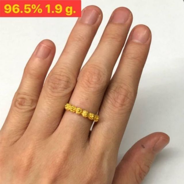 แหวนทองคำแท้ 96.5% ดอกพิกุลทอง น้ำหนัก ครึ่งสลึง