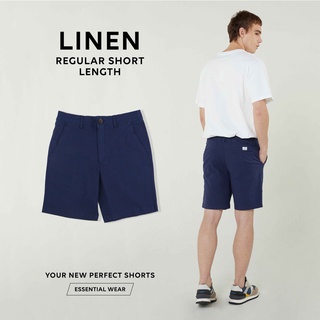 TWENTYSECOND กางเกงขาสั้น เอวยางยืด รุ่น ลินิน - สีกรมท่า / Linen Regular Shorts - Navy