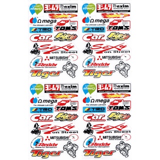 สติกเกอร์แต่งรถ ติดรถยนต์ รถมอเตอร์ไซค์ หมวกกันน็อค โลโก้ สปอนเซอร์ Racing sticker Sponsor ขนาด 27 x 18 cm ST063