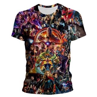 2021 Fashion New Marvel T Shirt Summer Men Short Sleeve Cartoon The Avengers Superhero 3D T-shirts Retro Mens Loose T-shirts