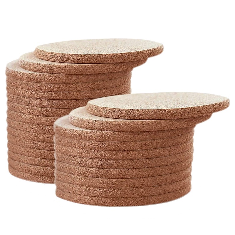 25Pack Cork Coasters for Drinks,Bar Coasters Absorbent Heat Resistant Reusable Saucers for Drink Wine Glasses Cups Mugs