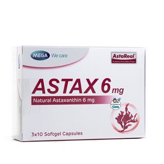 Exp.2025 (30 แคปซูล) แอสตาแซนธิน Astax 6 mg Mega we Care แอสแท็กซ์ 6 มก. สาหร่ายแดง