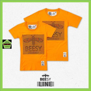 Beesy  เสื้อคอกลม ชาย หญิง รุ่น Lineสีเหลือง