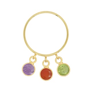 A.CEMI Aurora Ring Peridot, Carnelian, Amethyst พลอยแท้ Peridot, Carnelian, Amethyst แหวนพลอยแท้ แหวนเงินแท้ ชุบทอง 18K