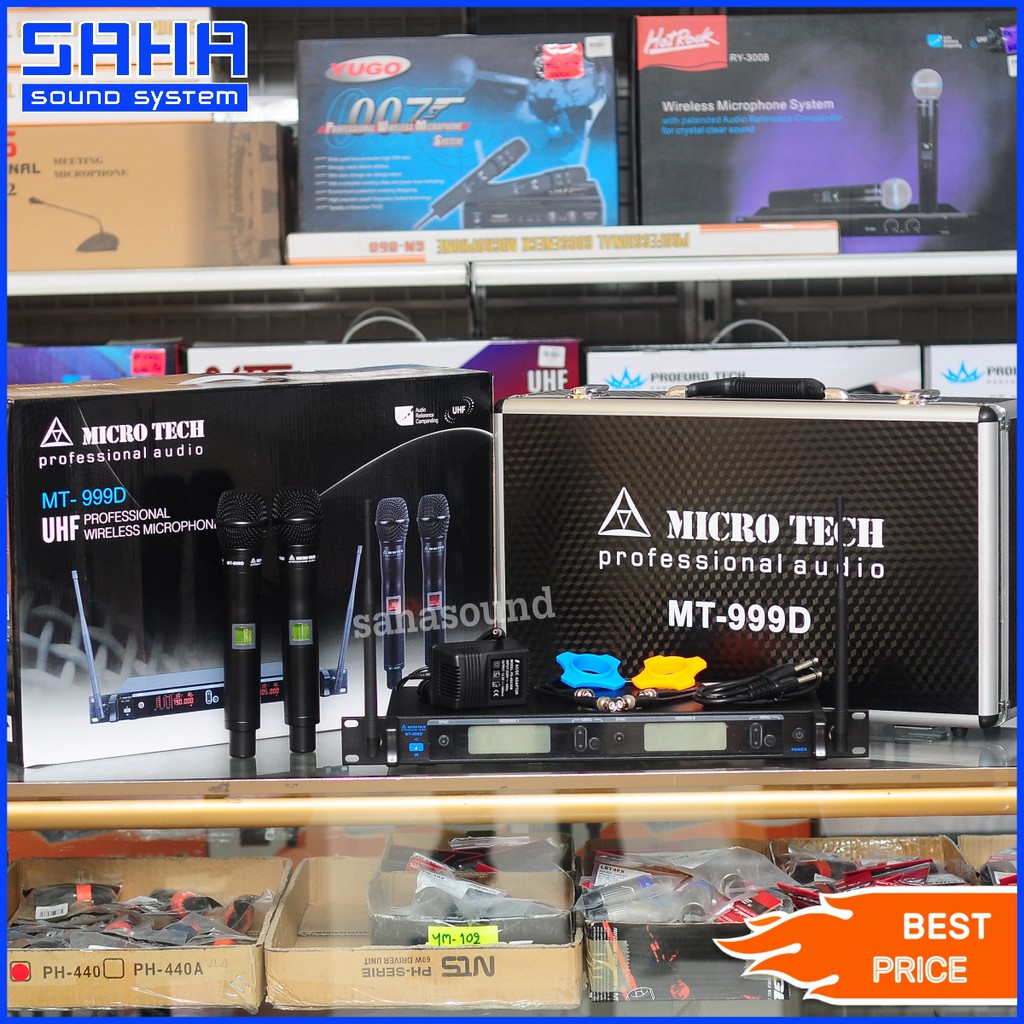 (ประกัน 1 ปี) MICRO TECH MT-999D ไมค์ลอยคู่ UHF - ด้ามอลูฯ - (เสาหน้า) sahasound - สหซาวด์