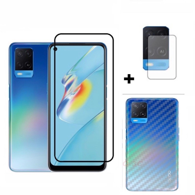 🇹🇭3in1 OPPO A54(5G)OPPO A54(4G) ฟิล์มเลนส์กล้อง + ฟิล์มกระจกเต็มจอ+ ฟิล์มหลัง / ฟิล์มกันกระแทกขอบดำ