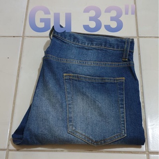 ยีนส์ใหม่ ยี่ห้อ Gu เอว 33 นิ้ว