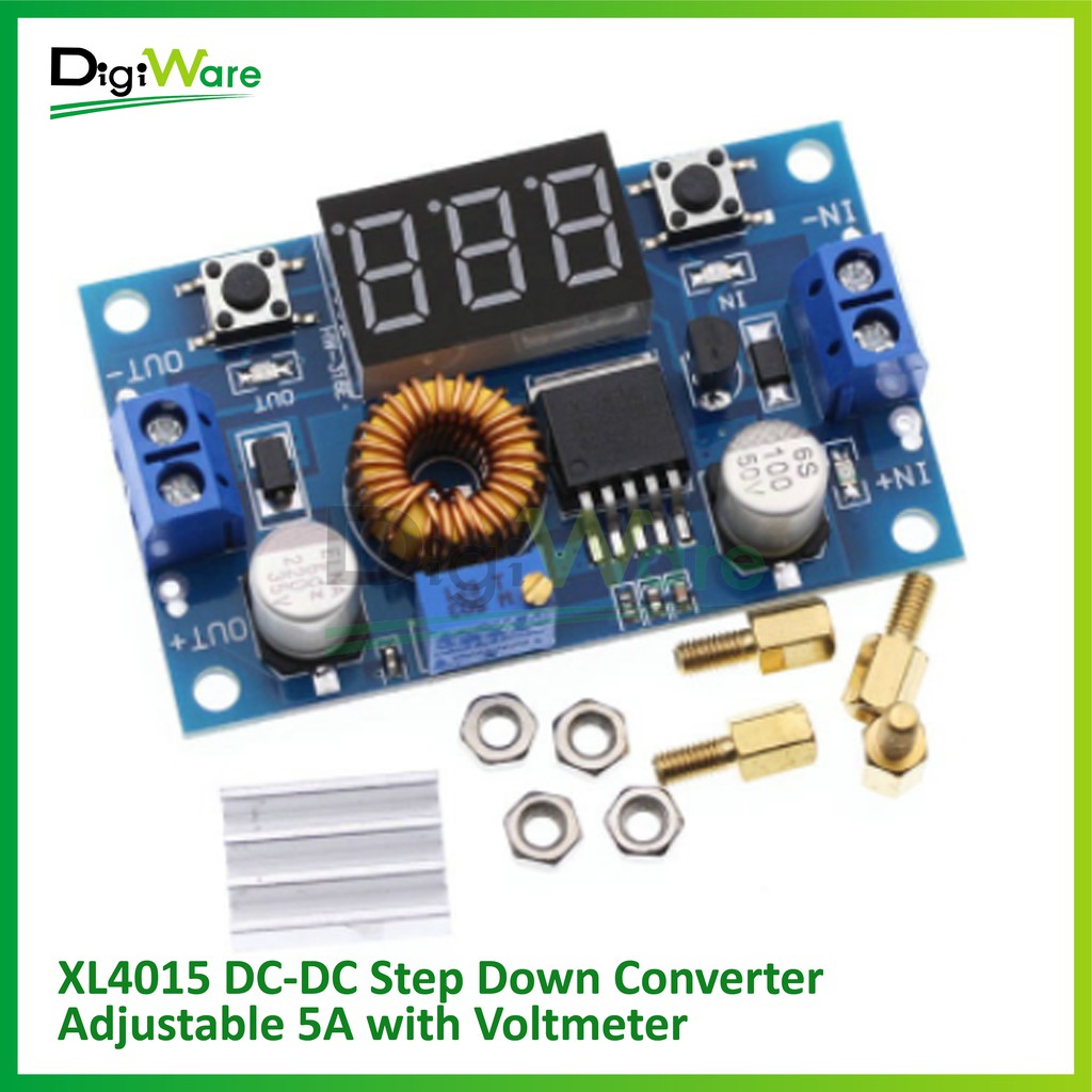 XL4015 DC-DC Step Down Converter ปรับได้ 5A พร้อมโวลต์มิเตอร์
