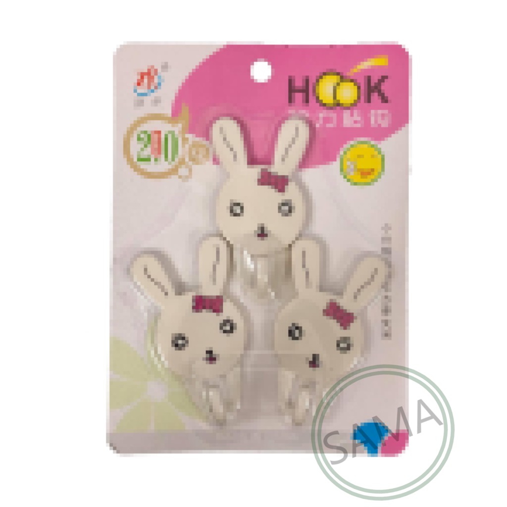 SUPER STICKY RABBIT WALL HOOK STRONG ADHESIVE HOOK NO DRILLING ADHESIVE HANGER 超强力粘挂性钩