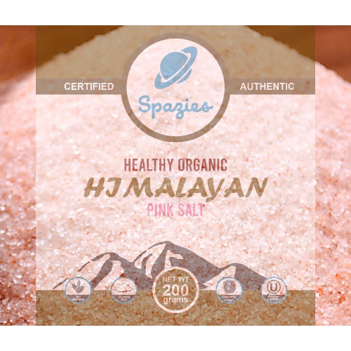 spazies เกลือหิมาลัยสีชมพูปรับในถุงบริสุทธิ์ 100% เกลือสีชมพูหิมาลัยบริสุทธิ์ - 200 กรัม Himalayan pink salt fine grind